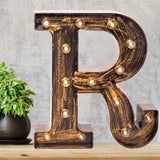 Pooqla Vintage Light Up Marquee Letters with Lights – Illuminated Industrial Style Lighted Alphabet Letter Signs - Coffee Bar Apartment Bedroom Wall Home Initials Decor A-Z