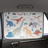 Magnetic Car Sun Shade Curtain for Side Window Baby Kids Children Sunshade Protector Protects from Sun Glare Heat Blocks UV Rays Glare Car Interior Sun Blocker Blind (Dinosaur)