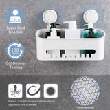 ilikable Vacuum Shower Caddy Suction Cup No-Drilling Removable Waterproof Bathroom Wall Shelf Shower Basket Storage Organizer for Shampoo Conditioner Razors Soap - White