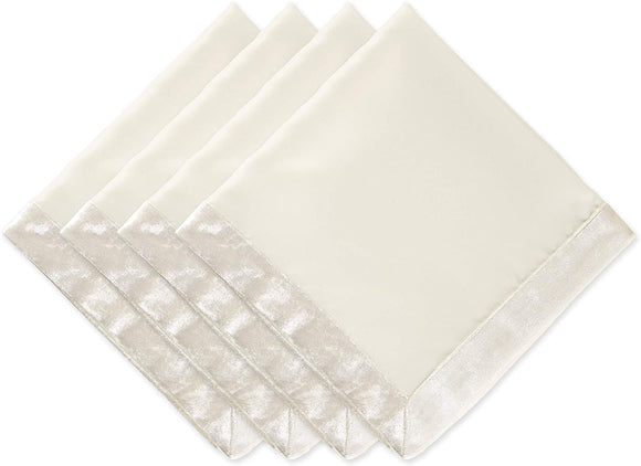 DII Velvet Collection Tabletop, Napkin Set, Cream 4 Count