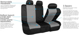 FH Group FB083GRAY115 Full Set Seat Cover (Neoprene Waterproof Airbag Compatible and Split Bench Gray)