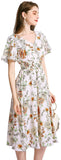 Floral Chiffon Dresses for Women Flowy Homecoming Cocktail Dress Casual Beach Sun Dress