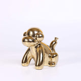 Ardax Gold Home Décor Balloon Figurine Accent, Small Ceramic Animal Statue Handmade Sculpture Ornament (Dog)