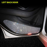 eing Bling Car Door Anti-Kick Pad Crystal Door Protective Pad Universal Anti-Kick Dirty Stickers Anti-Collision Stickers,4 Pack/Set(2 Pack for Front Door and 2 Pack for Back Seat Door),Pure White