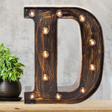 Pooqla Vintage Light Up Marquee Letters with Lights – Illuminated Industrial Style Lighted Alphabet Letter Signs - Coffee Bar Apartment Bedroom Wall Home Initials Decor A-Z