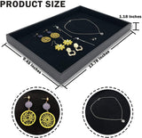 LittleU Black Velvet Jewelry Tray, Stackable Jewelry Showcase Storage Display Organizer for Necklace Bracelet Ring Earring