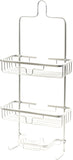 Splash Home Aluminum Kohala Shower Caddy Bathroom Hanging Head Two Basket Organizers Plus Dish For Storage Shelves For Shampoo, Conditioner and Soap, 24 x 5 x 11 Inches, Chrome