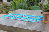 Del Mex Woven Rebozo Style Mexican Table Runner Scarf (Teal)