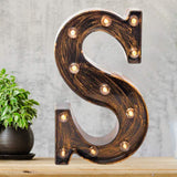 Pooqla Vintage Light Up Marquee Letters with Lights – Illuminated Industrial Style Lighted Alphabet Letter Signs - Coffee Bar Apartment Bedroom Wall Home Initials Decor A-Z