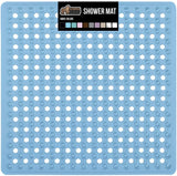 Gorilla Grip Patented Shower Stall Mat, 21x21 Bath Tub Mats, Washable, Square Bathroom Mats for Showers with Drain Holes, Suction Cups, White