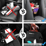 Car Handbag Holder, Leather Large Capacity Organizer for Purse Cache and Paper Towels Storage Bag, Back Seat Barrier for Kid and Pet -Black(Basic)