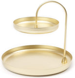 Umbra Poise Large Jewelry Tray, Double Jewelry Tray, Attractive Jewelry Storage You Can Leave Out, Two-Tiered Jewelry Tray, Matte Brass Finish