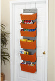 Household Essentials 2168-1 Over-the- Over-the-Door Organizer, Orange