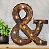 Pooqla Vintage Light Up Marquee Letters with Lights – Illuminated Industrial Style Lighted Alphabet Letter Signs - Coffee Bar Apartment Bedroom Wall Home Initials Decor A-Z