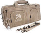 Waxed Canvas Chef Knife Bag Holds 19 Knives PLUS Knife Steel Meat Cleaver and Large Storage Compartments! Our Most Durable Professional Line Knife Carrier Includes Custom Padlock! (Bag Only) (Grey)