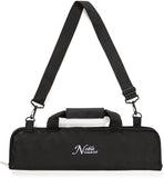 Chef Knife Roll Bag (6 slots) is Padded and Holds 5 Knives PLUS a Protected Pouch for Your Knife Steel! Our Durable Knife Carrier Includes Shoulder Strap, Handle, and Business Card Holder. (Bag Only)