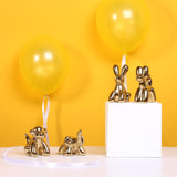 Ardax Gold Home Décor Balloon Figurine Accent, Small Ceramic Animal Statue Handmade Sculpture Ornament (Dog)