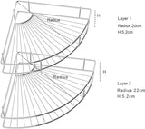 2-Pack 9" Rustproof Stainless Steel Corner Shower Caddy, Adhesive Bathroom Wall Mounted Storage Accessories Shower Shelf Organizer, Chrome