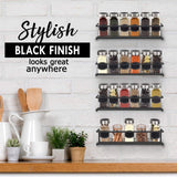 Spice Rack Organizer For Pantry -Kitchen Cabinet Door Organization And Storage - Set of 4 Tiered Hanging Shelf for Spice Jars and Seasonings - Door Mount, Wall Mounted, Under Sink Shelves