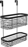 Lilimpact Metal Over the Cabinet Kitchen Storage Organizer Basket for Kitchen Pantry- Large, Black (Black)