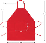 Utopia Kitchen 10 Pack Adjustable Bib Apron with 2 Pockets (Red)