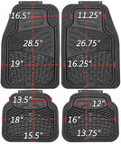 OxGord Brick-Style All-Weather Rubber Floor-Mats - Waterproof Protector for Spills, Dog, Pets, Car, SUV, Minivan, Truck - 4-Piece Set - Black