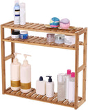 SONGMICS bamboo bathroom shelves, 3-Tier Adjustable Layer Rack, Bathroom Towel Shelf, Utility Storage Shelf Rack, Wall Mounted Organizer shelf, For Bathroom Kitchen Living Room Holder Natural UBCB13Y