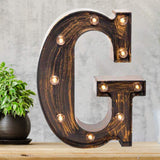 Pooqla Vintage Light Up Marquee Letters with Lights – Illuminated Industrial Style Lighted Alphabet Letter Signs - Coffee Bar Apartment Bedroom Wall Home Initials Decor A-Z