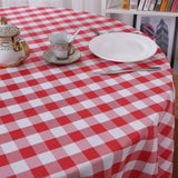 YRYIE 70 inch Round Buffalo Checkered Polyester Linen Gingham Table Cloths for Family Dinners or Gatherings,Parties,Holiday Dinner,Xmas,Kitchen Accessories,Red & White