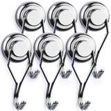 Swivel Swing Magnetic Hooks,Strong Heavy Duty Neodymium Magnet Hooks - Great for Your Refrigerator and Other Magnetic Surfaces - Pack of 6, 67.5mm(2.66in) in Length, 25mm(0.98in) in Diameter