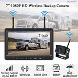 Wireless Backup Camera, DOUXURY IP69 Waterproof 170° Wide View Angle HD 1080P Backup Camera + HD LCD 7" Monitor, Digital Wireless Backup Camera System for Truck Pickup Trailer Camper Bus RV 5th Wheel