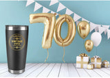 70th birthday gifts for dad mom, Double Wall Vacuum Insulated tumbler, Men 70th Birthday Gift Ideas, 1951 Birthday Gifts for Men, 70 year old gifts for women (20 oz, Black)