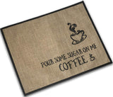 Pour Some Sugar On Me Coffee -Farmhouse Coffee Bar Mat -Burlap Coffee Maker Mat/Pad- Coffee Station/Machine Accessories/Decoration with Fabric Backing -20"x 15.7"