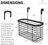 Lilipmact Metal Over the Cabinet Kitchen Storage Organizer Basket for Kitchen Pantry, Cleaning Supplies (Black)