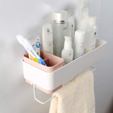 MORNITE Adhesive Bathroom Wall Caddy, Bathroom Shower Rrganizer Hanging Shelves No Drilling Shampoo Holder Pink