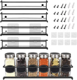 Spice Rack Organizer For Pantry -Kitchen Cabinet Door Organization And Storage - Set of 4 Tiered Hanging Shelf for Spice Jars and Seasonings - Door Mount, Wall Mounted, Under Sink Shelves