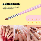 Nail Art Brushes Set, Gel Polish Nail Art Design Pen Painting Tools with Nail Extension Gel Brush, Builder Gel Brush, Nail Art Liner Brush and Nail Dotting Pen for Salon at Home DIY Manicure