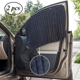 ZATOOTO Car Side Window Sun Shade - Magnetic Privacy Sunshades Window Curtain Keeps Cooler Screen for Baby Sleeping Black (2 Pcs)