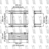 KES Aluminum Bathroom Glass Shelf 2 Tier Tempered Glass Rectangular Double Deck Extra Thick Silver Sand Sprayed Wall Mounted, A4126B