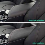 nuoozy Compatible with Center Console Cover Leather Console Lid Protector Center Armrest Box Cover Cushion for Toyota Camry 2018 2019 2020 Black