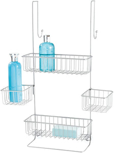 iDesign Metalo Over-the-Door Hanging Shower Organizer - 22.7" x 10.5" x 8.2", Satin