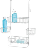 iDesign Metalo Over-the-Door Hanging Shower Organizer - 22.7" x 10.5" x 8.2", Satin