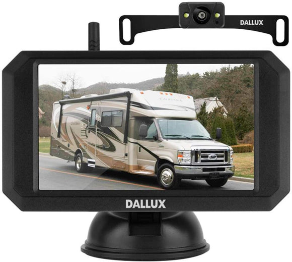 DALLUX Wireless Backup Camera with Stable Digital Signal,5 Inch Monitor+HD 1080P Front/Rear View Night Vision Waterproof Camera for Car,Pickup,Truck,RV,SUV,Van,Camper License Plate Easy Installation