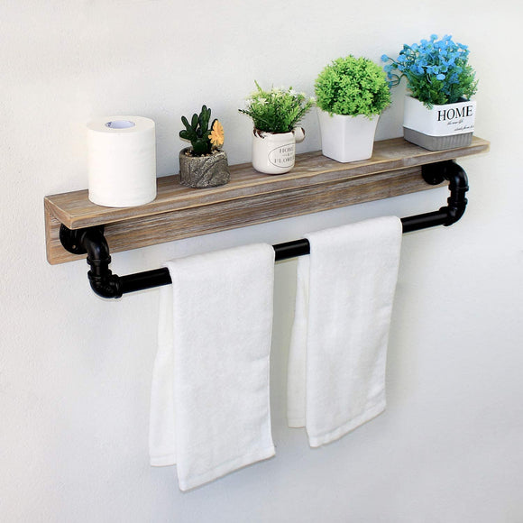 Womio Rustic Towel Racks with Towel Bar,30