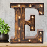 Pooqla Vintage Light Up Marquee Letters with Lights – Illuminated Industrial Style Lighted Alphabet Letter Signs - Coffee Bar Apartment Bedroom Wall Home Initials Decor A-Z