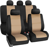 FH Group FB083GRAY115 Full Set Seat Cover (Neoprene Waterproof Airbag Compatible and Split Bench Gray)