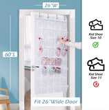 AOODA Over The Door Hanging Pantry Organizer 40 Mesh Pockets Kids Shoe Rack Hanger Holder for Closet, White