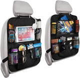 Reserwa Car Backseat Organizer 2 Pack Waterproof and Durable Car Seat Organizer Kick Mats Muti-Pocket Back Seat Storage Bag with Touch Screen Tablet Holder to Organize Toy iPad Bottle Snacks Books