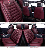 OASIS AUTO Leather Car Seat Covers, Faux Leatherette Automotive Vehicle Cushion Cover for Cars SUV Pick-up Truck Universal Fit Set for Auto Interior Accessories (OS-001 Front Pair, Burgundy)