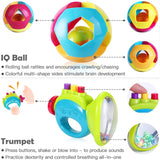 10pcs Baby Rattle Toys, Infant Shaker, Teether, Grab and Spin Rattles, Musical Toy Set, Early Educational, Newborn Baby Gifts for 0, 3, 6, 9, 12 Months, Girls, Boys